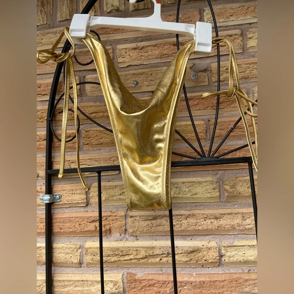 Skims METALLIC SWIM SKIMPY TIE BOTTOM